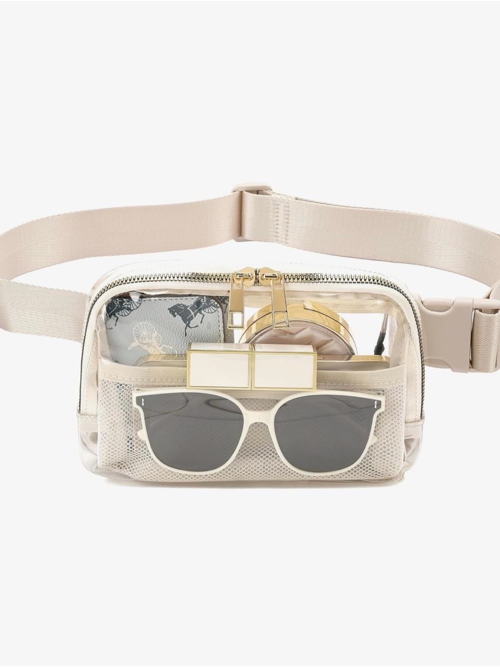 Clear Beige Fanny Pack Belt Bag